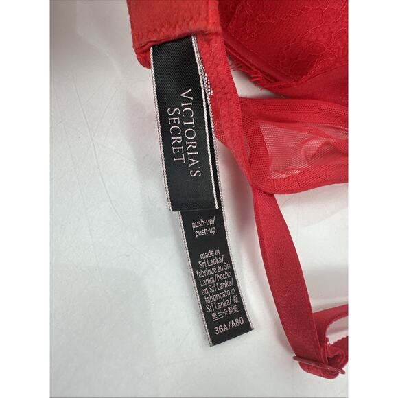 Victoria’s Secret Very Sexy Strappy Push Up Bra Red 36A - Picture 10 of 16